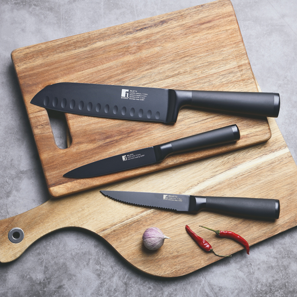 Bergner Black blade Cuchillo Santoku 17,5 cm Acero inoxidable Marrón - Imagen 2