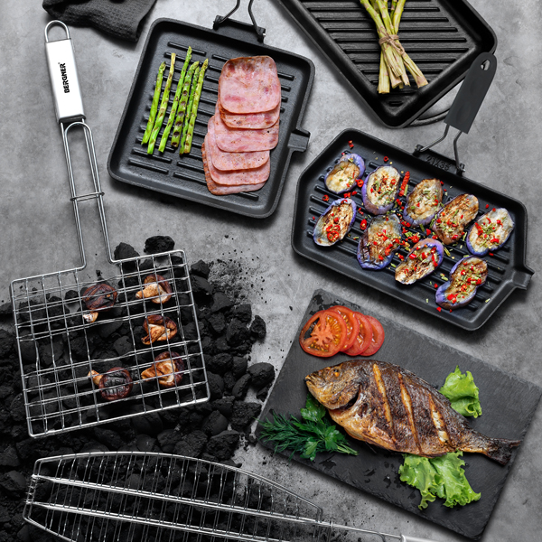 Bergner In black Sartén asador 24 Cm Aluminio Fundido Negro - Imagen 2