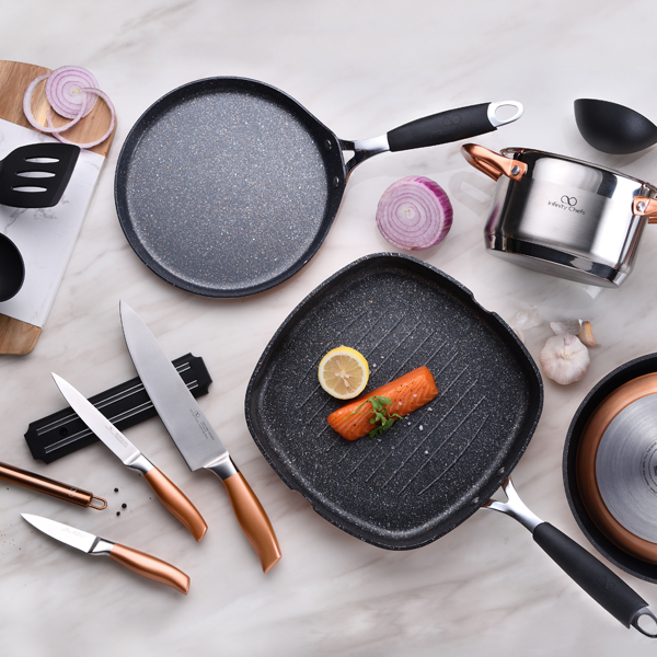 Infinity chefs Copper Cacerola 20 Cm, 2,3L Acero inoxidable Plateado - Imagen 2