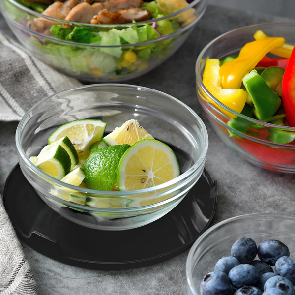 Bergner Bbq - Juego de 10 Piezas Bol con Tapa, Cuencos de Diferentes Capacidades: 150ml, 200ml, 350ml, 500ml y 900ml, Vidrio con Tapa de Plástico - Imagen 2